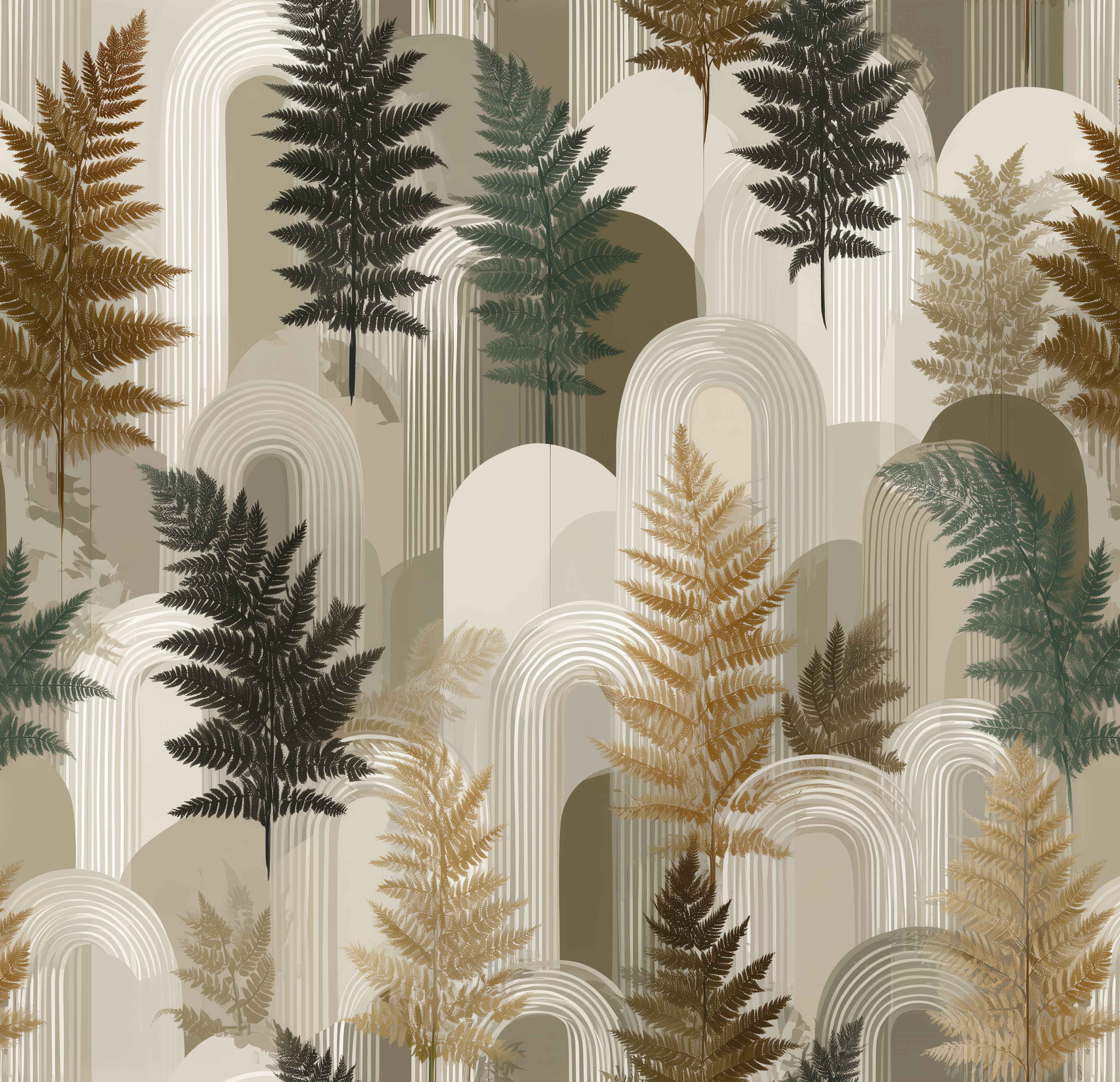 Botanical Arches – Modern Nature Printed Fabric