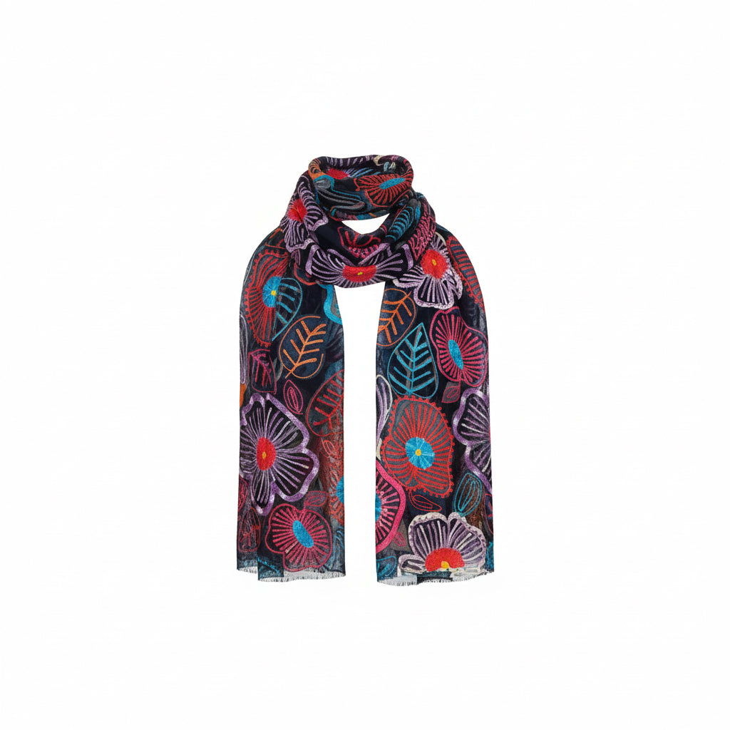 Cashmere Shawl with Silk Embroidery
