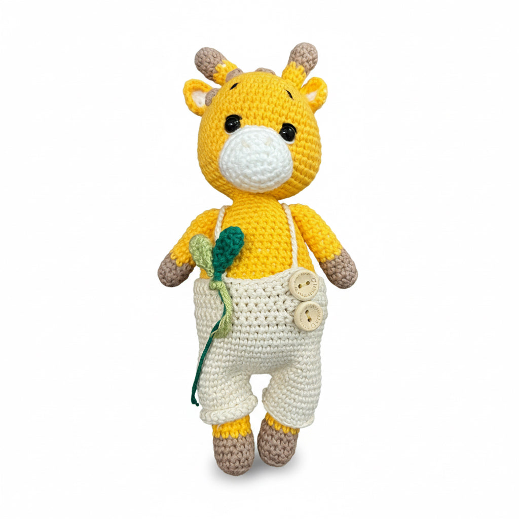 Handmade Knitted Giraffe with Suspender Jumpsuit