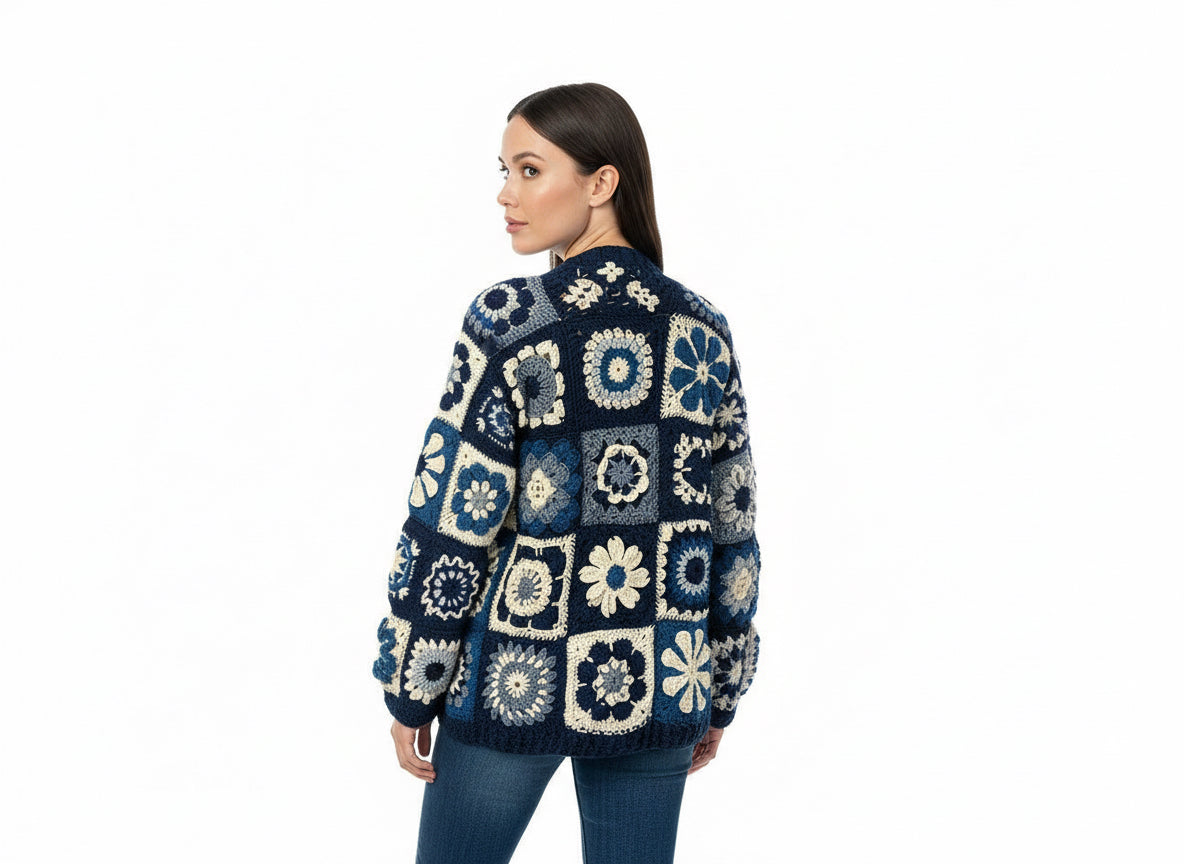 Handmade Crochet Patchwork Cardigan