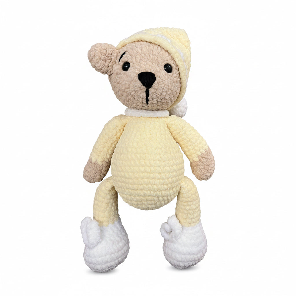 Handmade Crochet Sleepy Bear Toy
