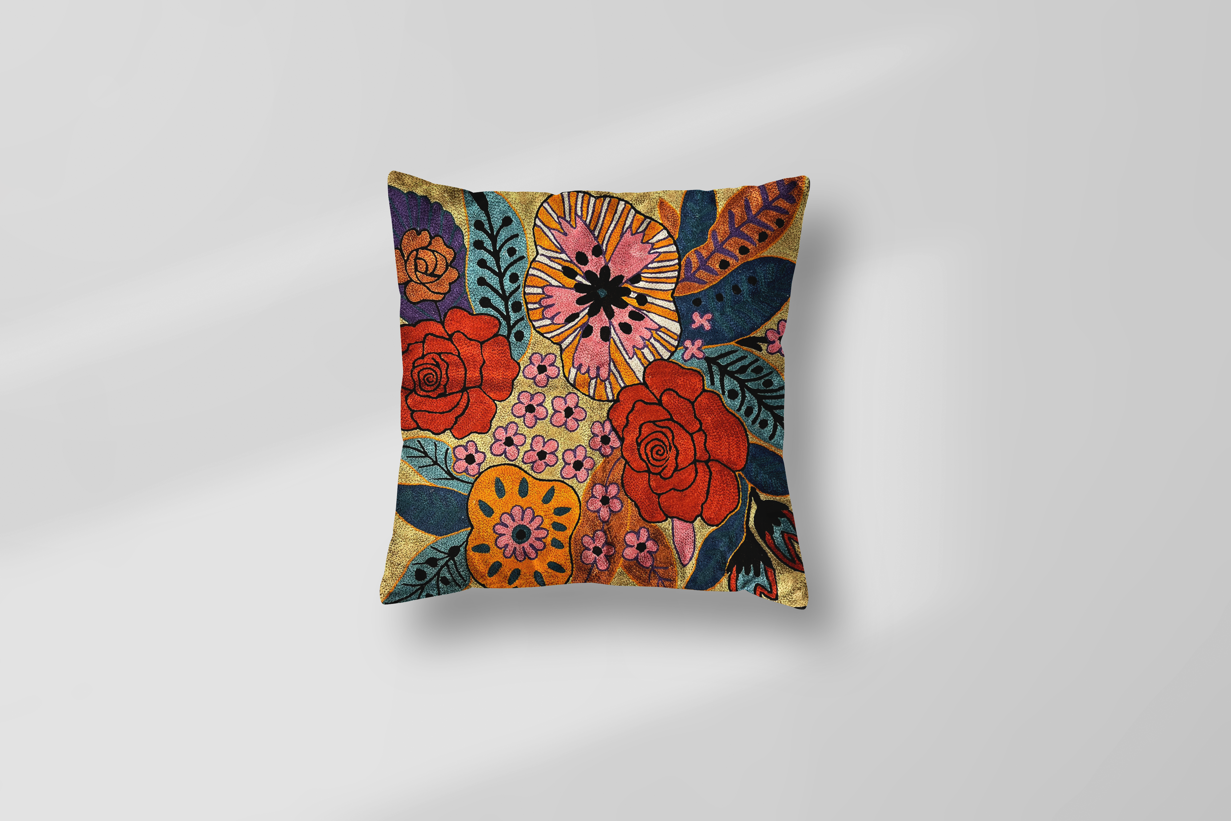 Handmade Decorative Cushion | Floral Harmony Design