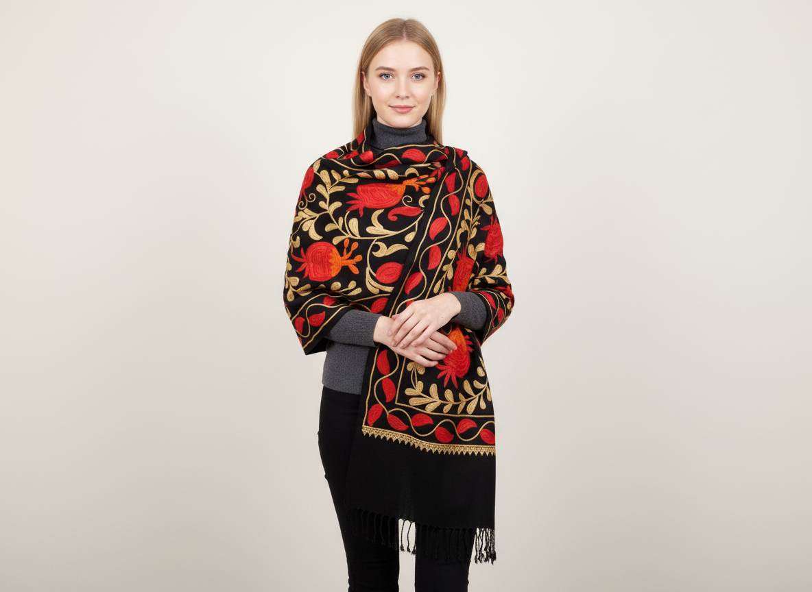 Pamuk İpek Etnik Şal