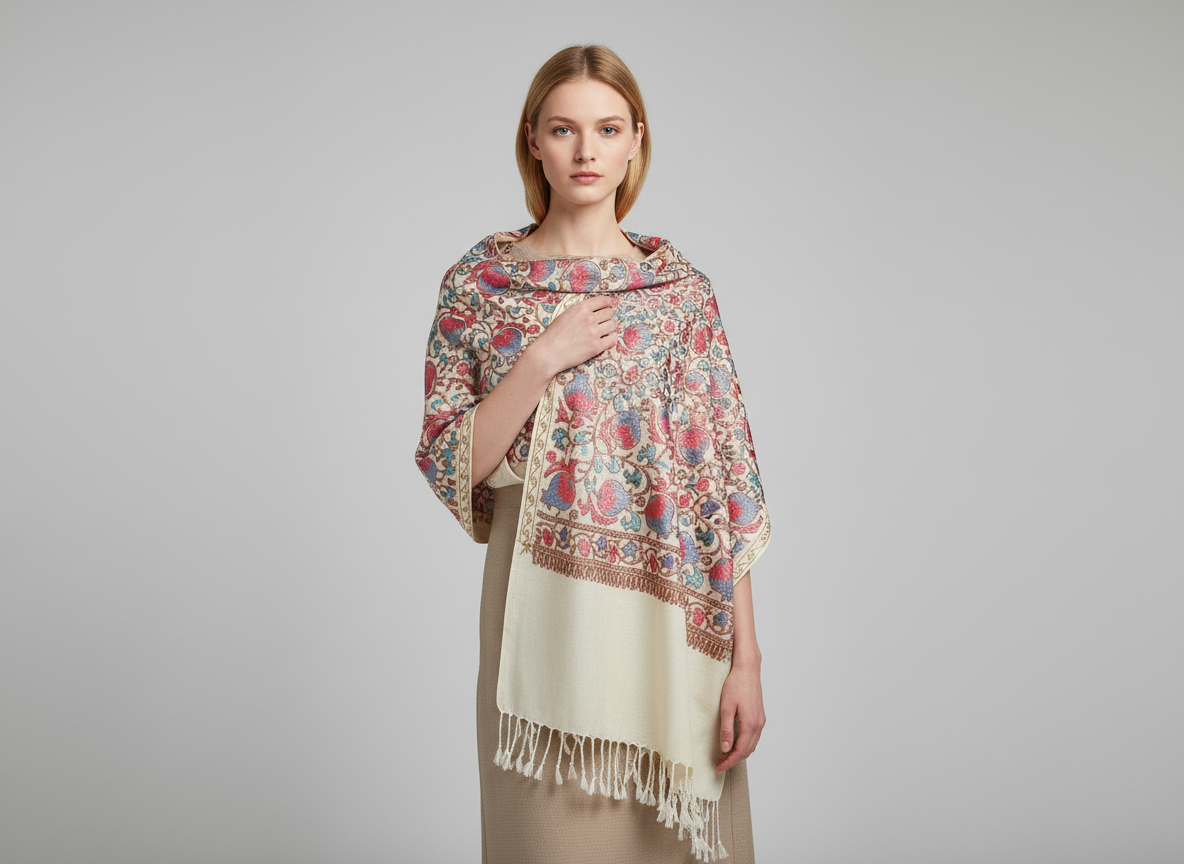 Pamuk İpek Etnik Şal