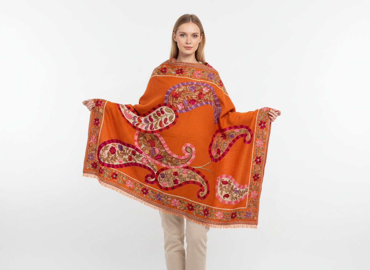 Cotton Silk Floral Shawls