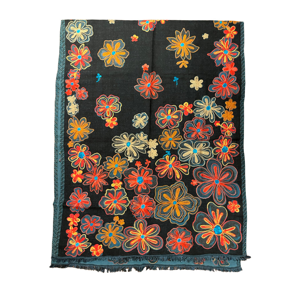 Cotton Silk Floral Shawls