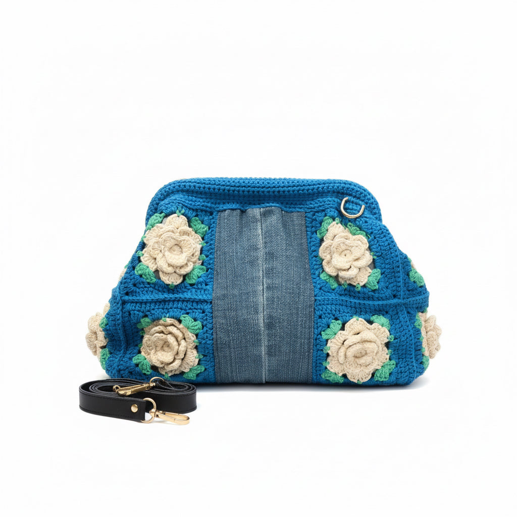 Boho Rose Crochet Bag