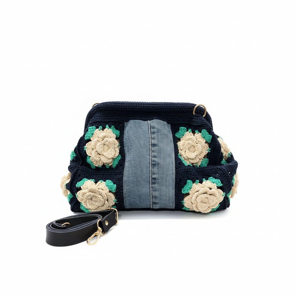 Boho Rose Crochet Bag