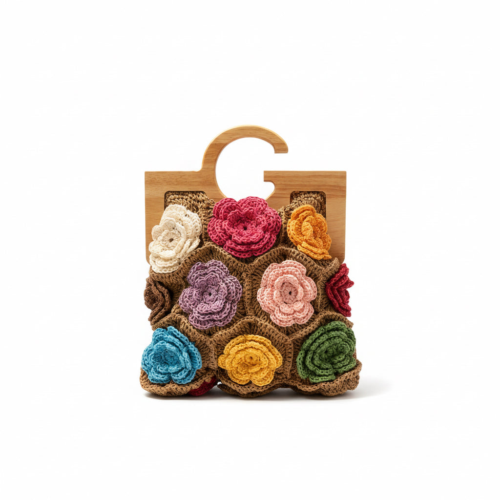 3D Handmade Crochet Bag - Garden Bloom Wonder