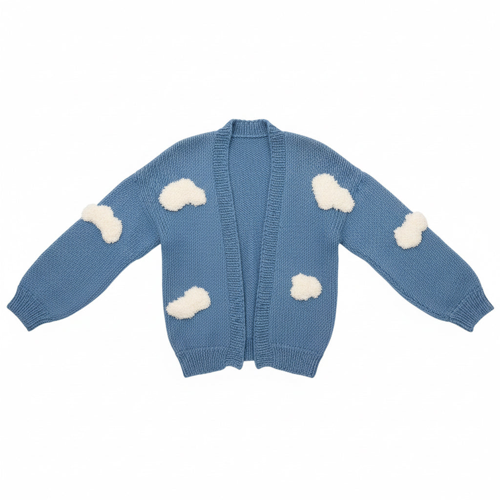 Handmade Sky Blue Cloud Cardigan