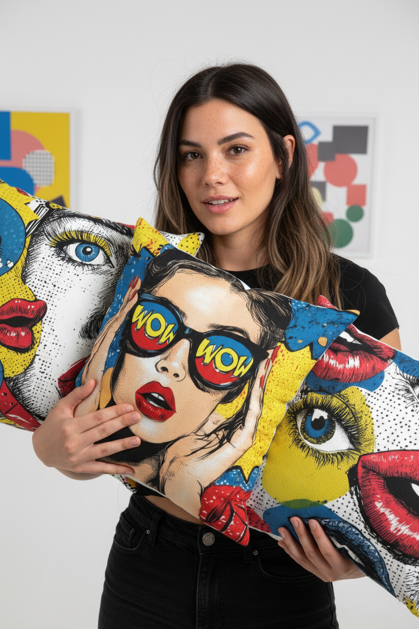 Pop Art Woman Decorative Pillow Cover Set – Pack of 3