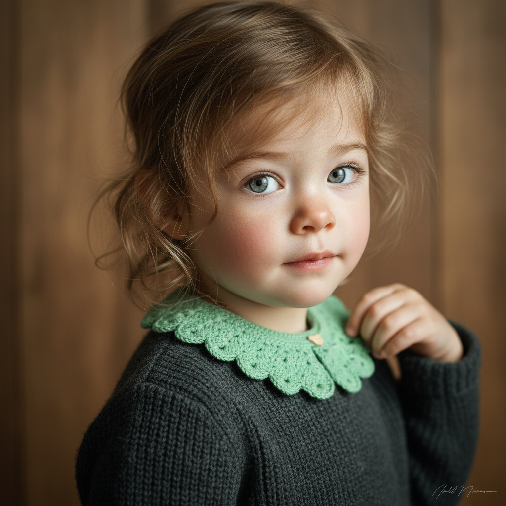 Handmade Baby Collar | Green Crochet Design