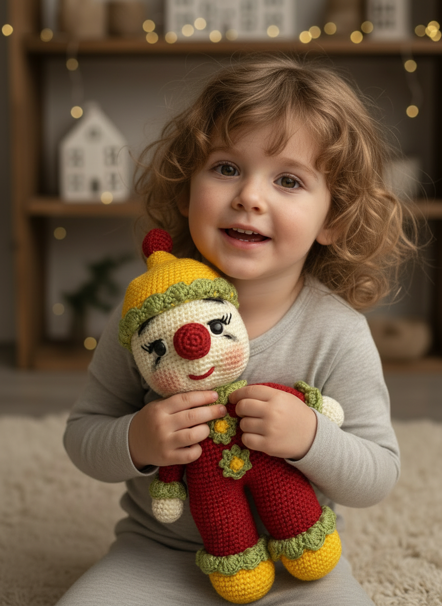 Handmade Crochet Toy | Colorful Clown
