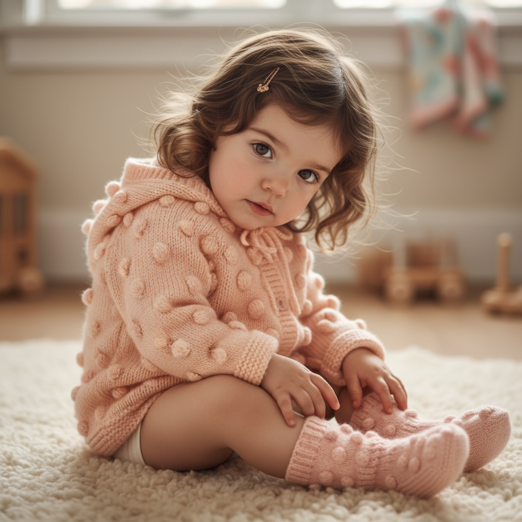 Handmade Cardigan & Socks Set | Blush Pink