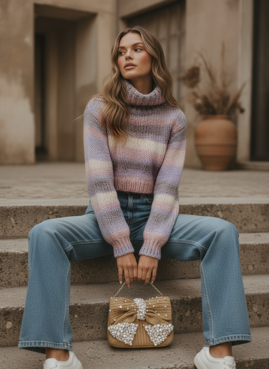 Handmade Crochet Crop Sweater | Soft and Gradient Design