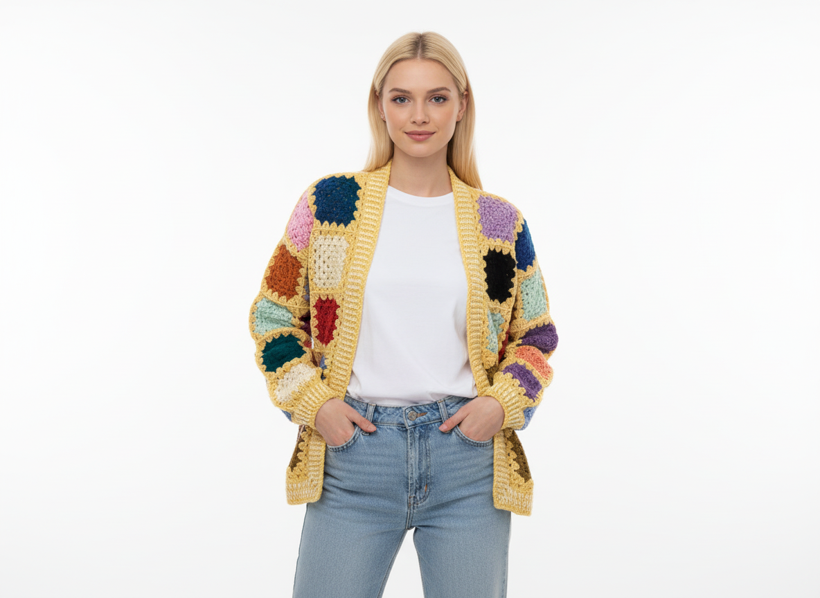 Handmade Crochet Patchwork Cardigan