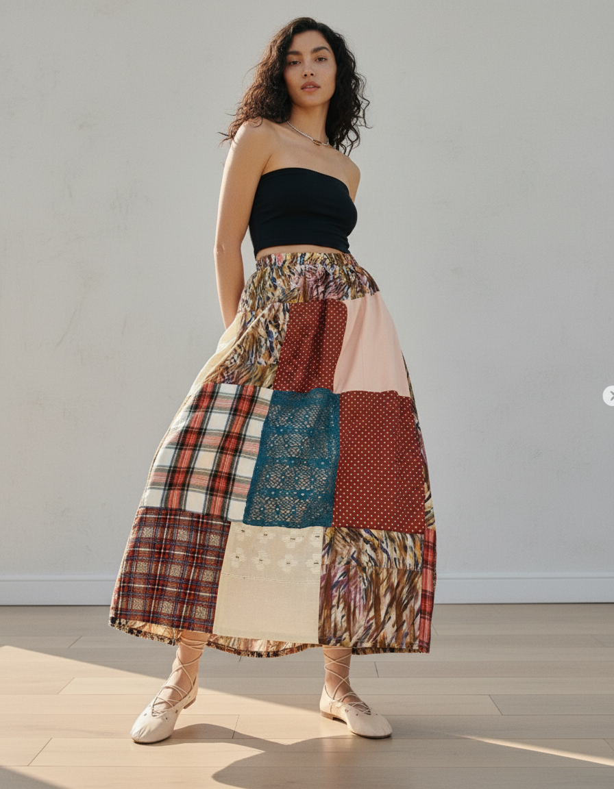 Handmade Patchwork Skirt