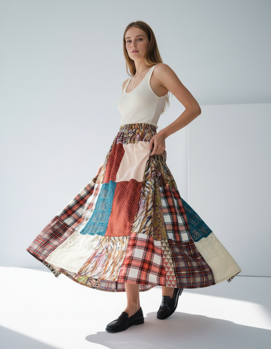 Handmade Patchwork Skirt