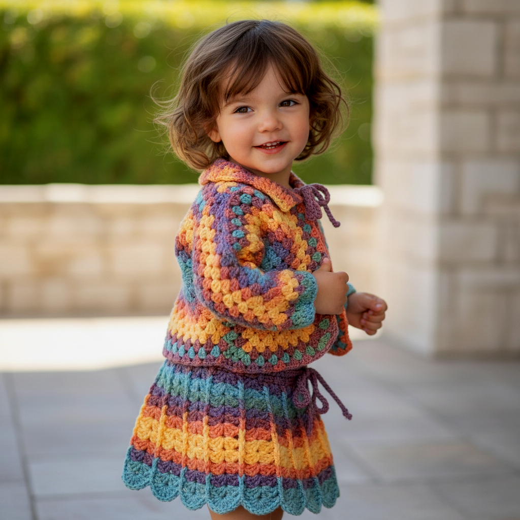 Handmade Baby Skirt & Cardigan Set