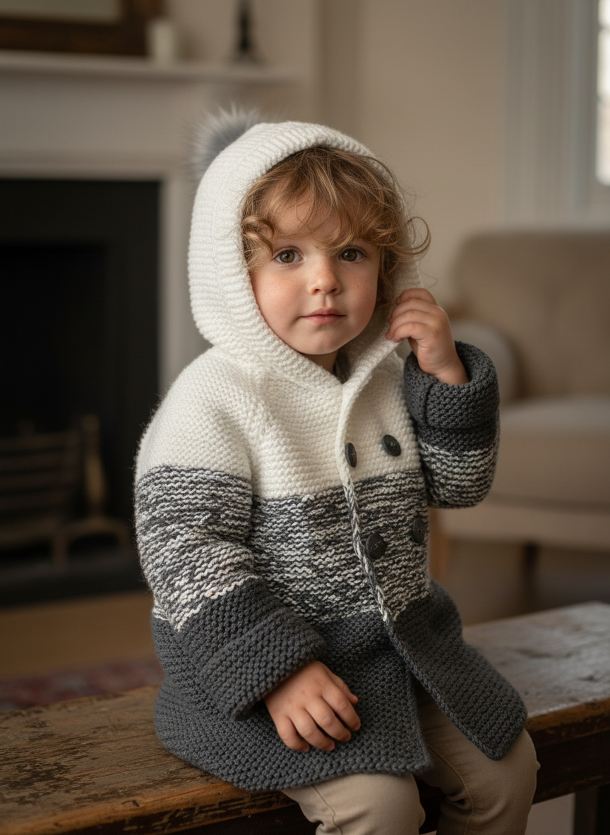Handmade Ombre Hooded Kids Jacket