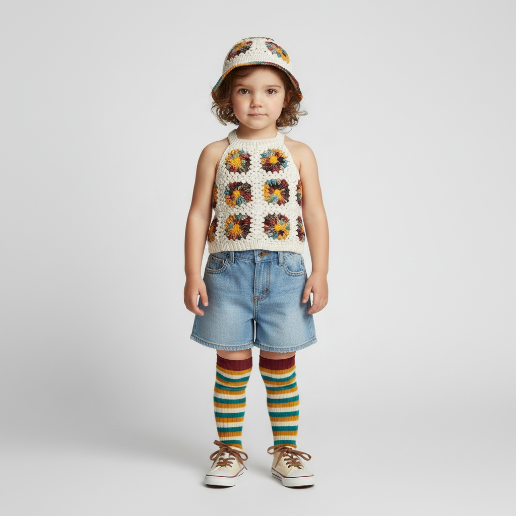 Handmade Crochet Sweater and Hat Set