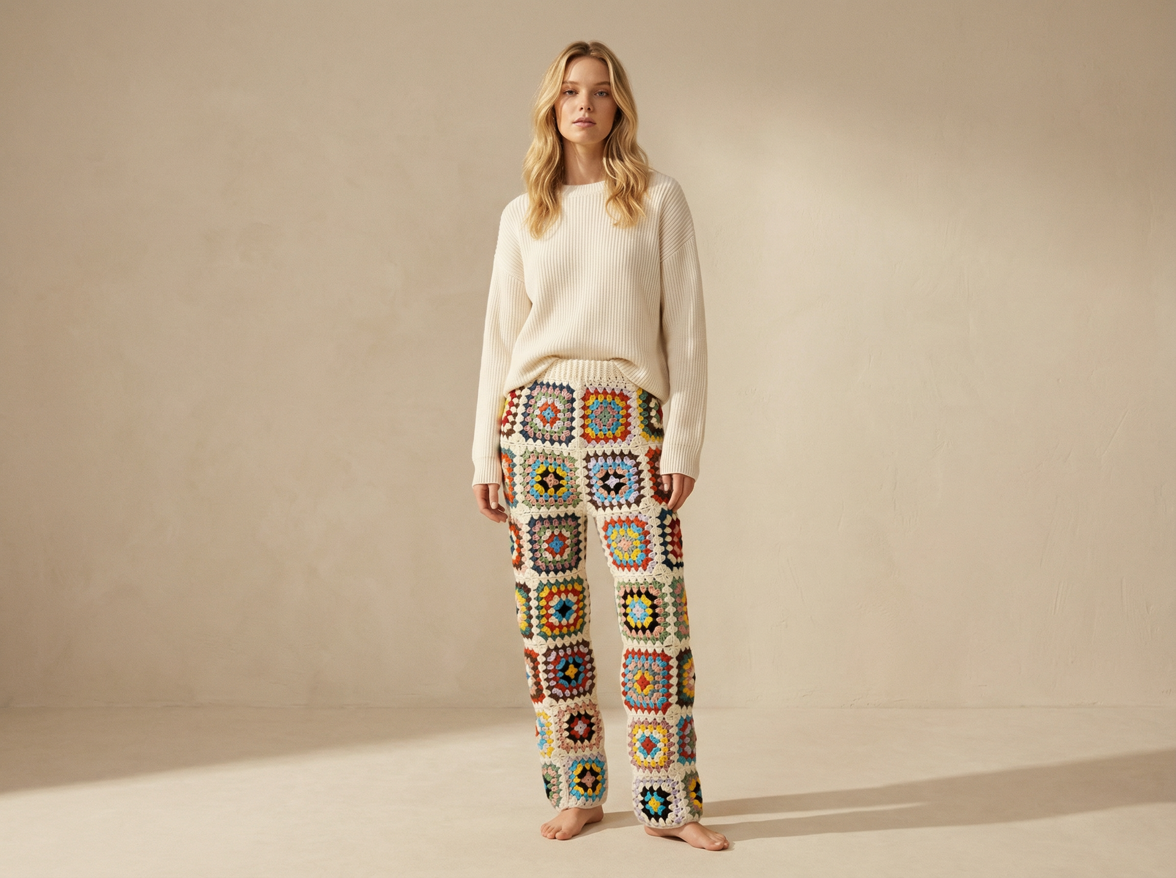 El Örgüsü Granny Square Pantolon