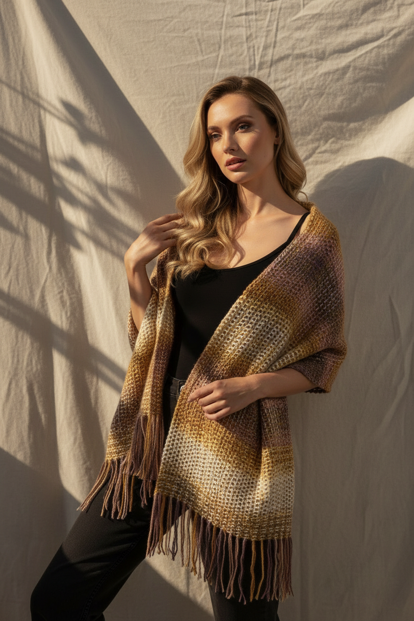 El Örgüsü Püsküllü Şal