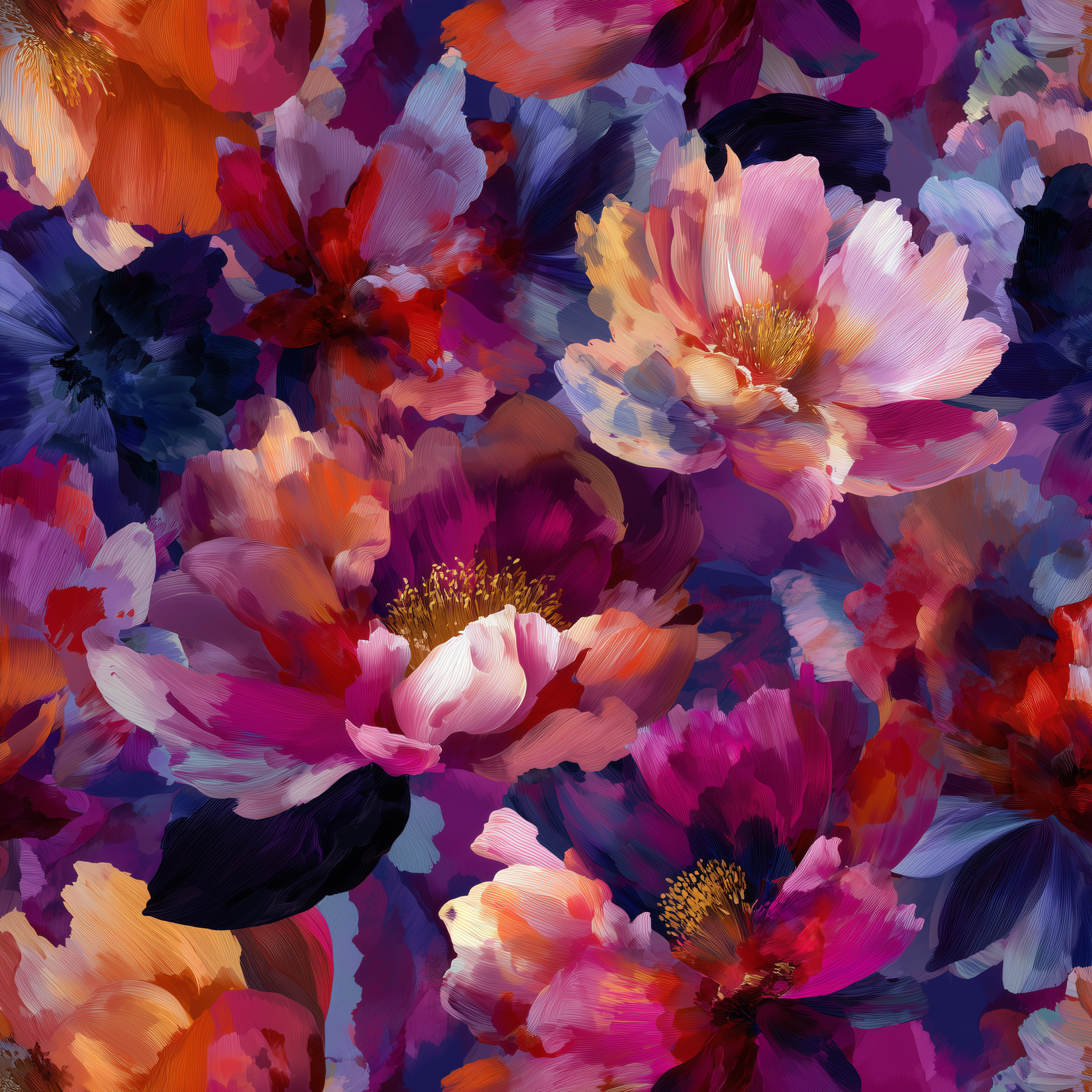 Vivid Bloom – Artistic Floral Printed Fabric