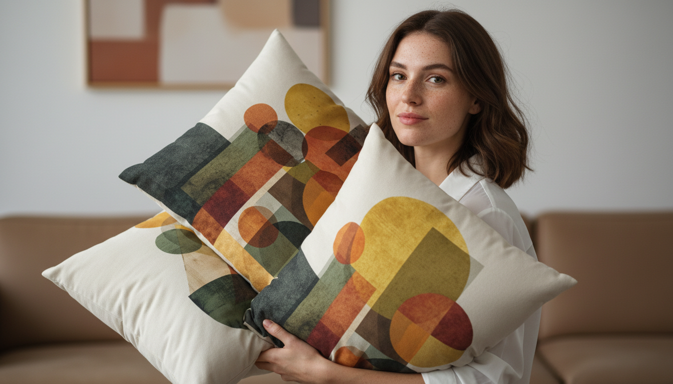 Geometric Abstract Art Pillow Cover Set – Pack of 3