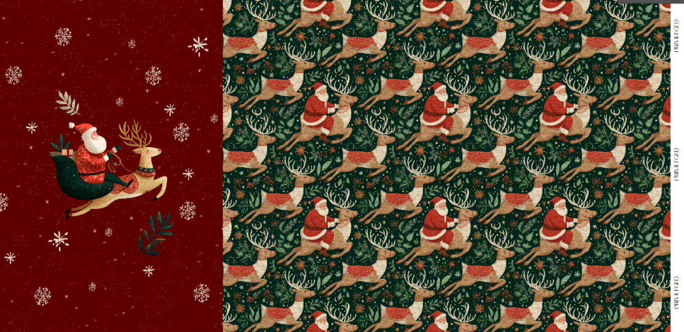 Santa’s Ride – Printed Cotton Knit Fabric for Kids