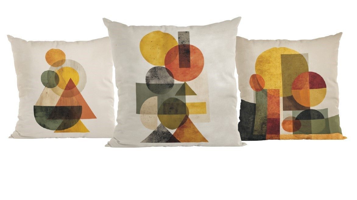 Geometric Harmony Pillow Panel Fabric | Cut and Sew