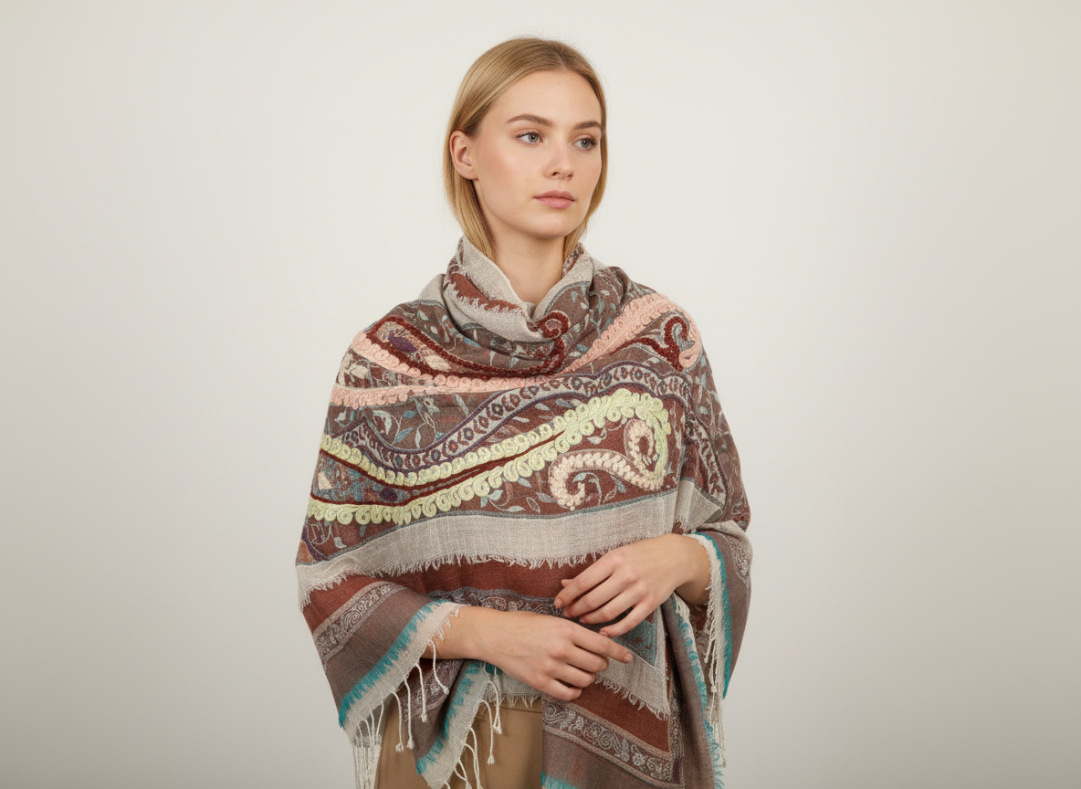 Dimensional Shawls – Textured Elegance