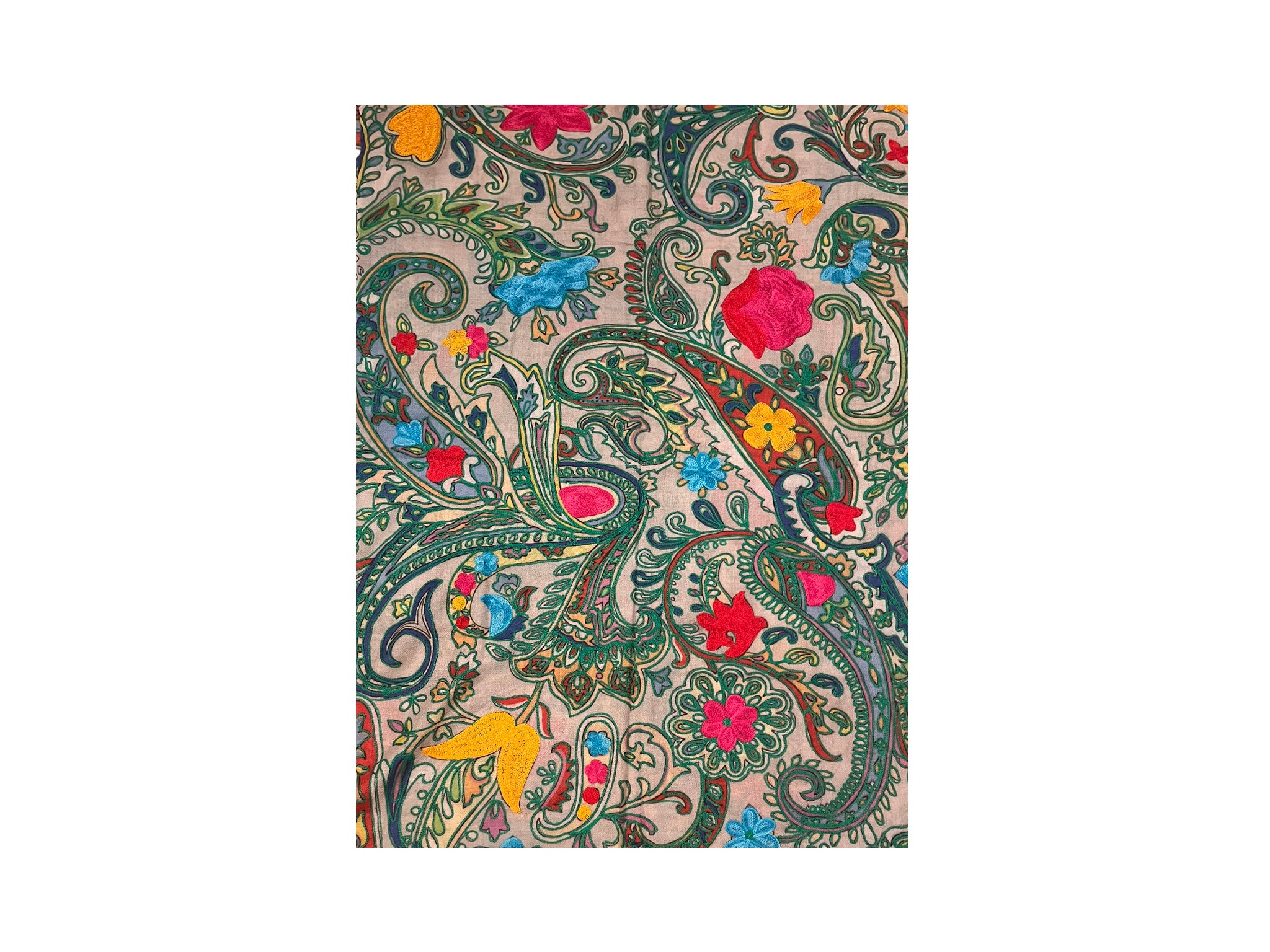 Cashmere Shawl with Silk Embroidery