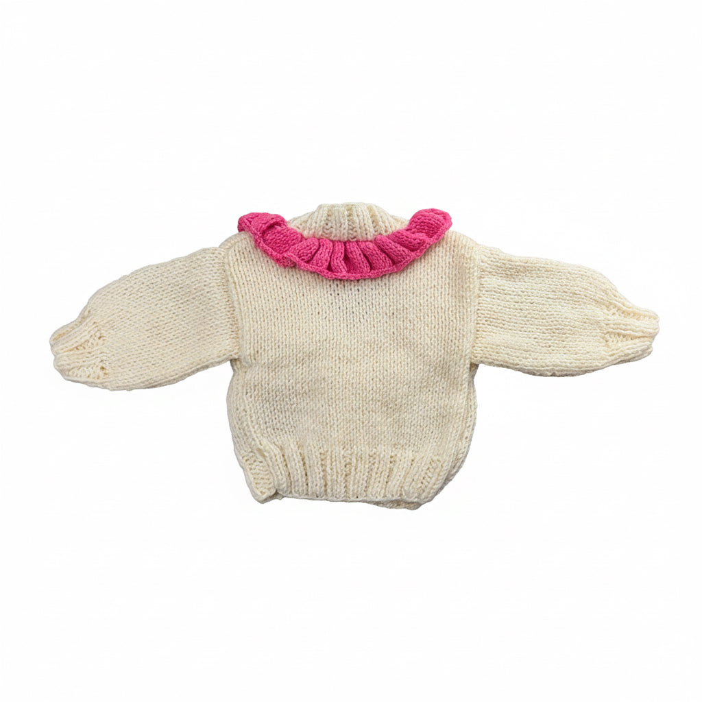 Handmade Floral Knit Baby Cardigan