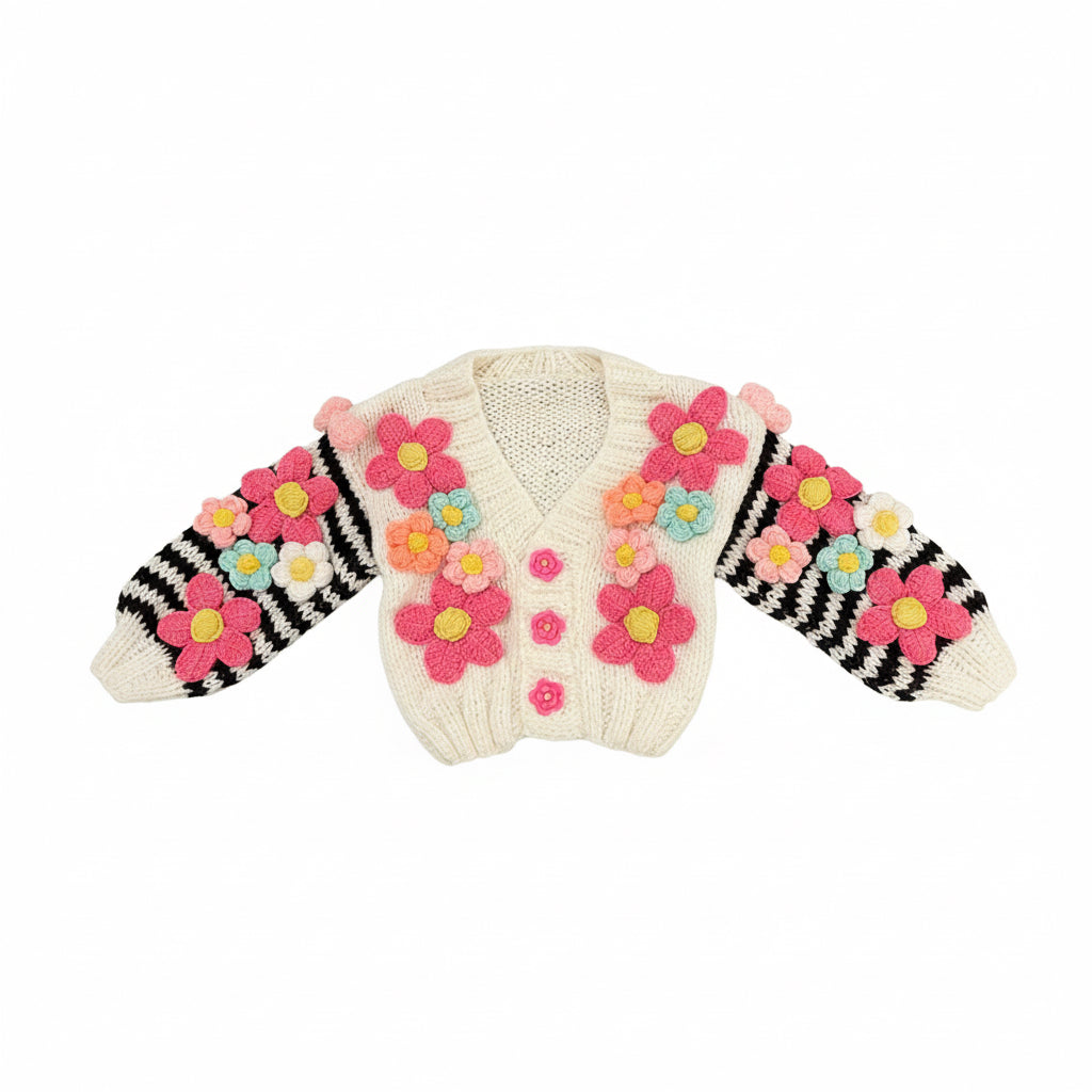 Handmade Floral Baby Cardigan