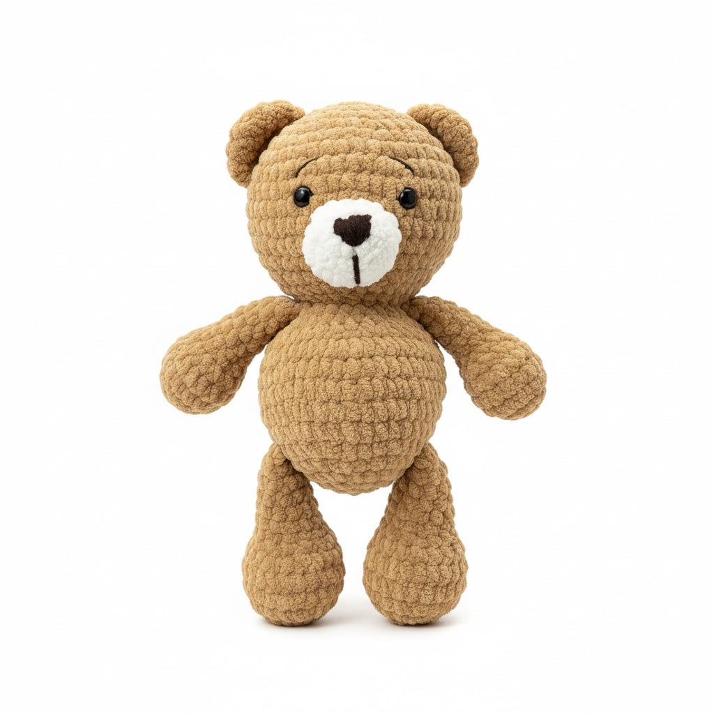 Handmade Crochet Teddy Bear – Soft Textured Toy