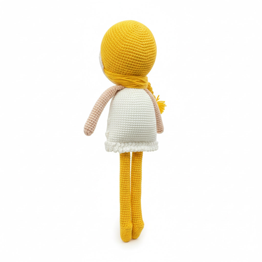 Handmade Crochet Flower Girl Doll