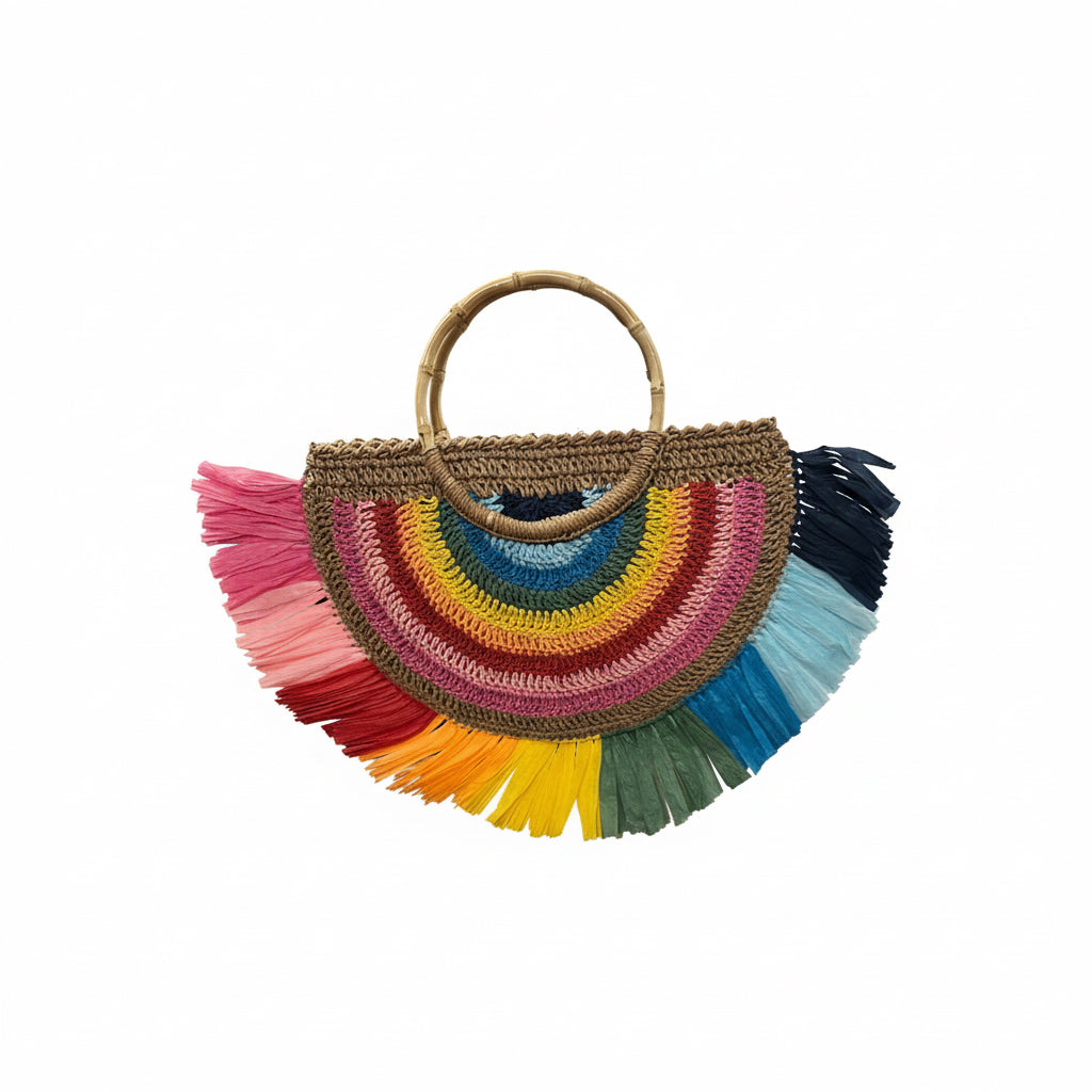 Fan-Shaped Handbag – Rainbow