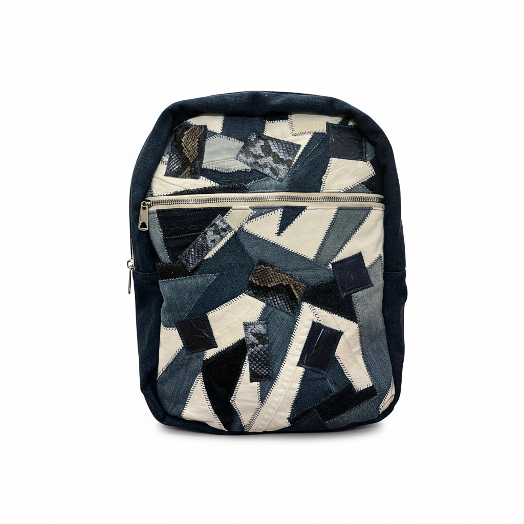 Patchwork Denim Backpack