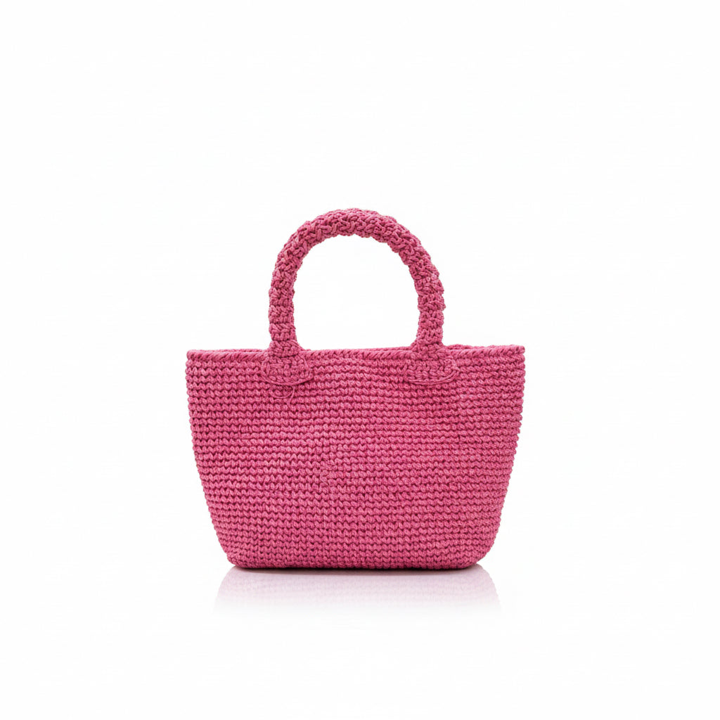 Handwoven Straw Bag - Pink