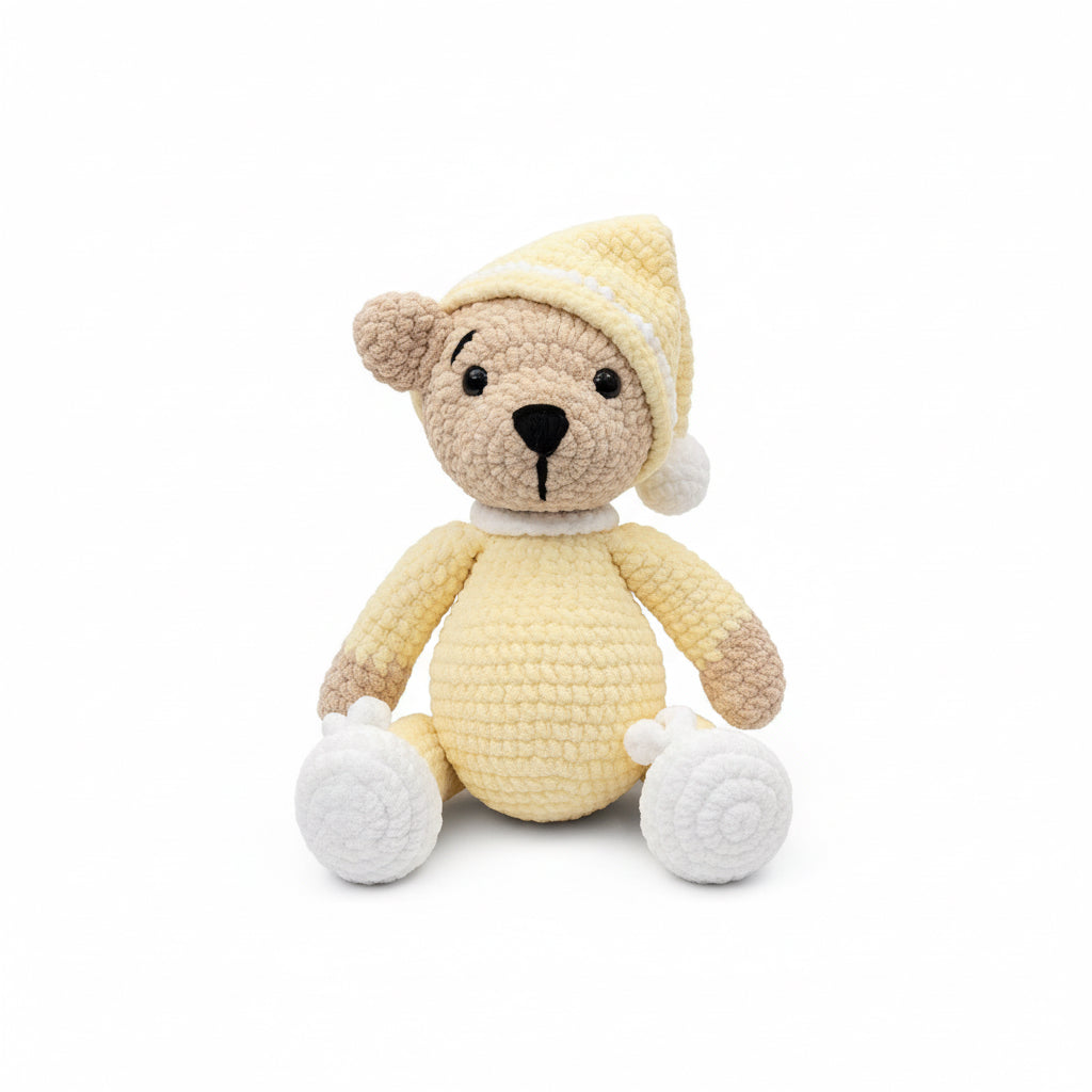 Handmade Crochet Sleepy Bear Toy