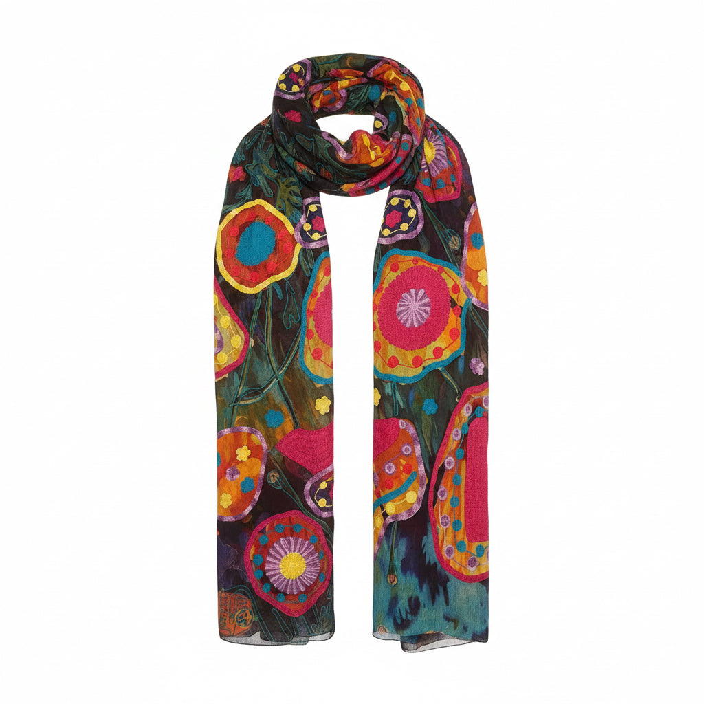 Cashmere Shawl with Silk Embroidery
