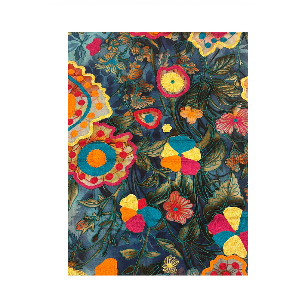 Cashmere Shawl with Silk Embroidery