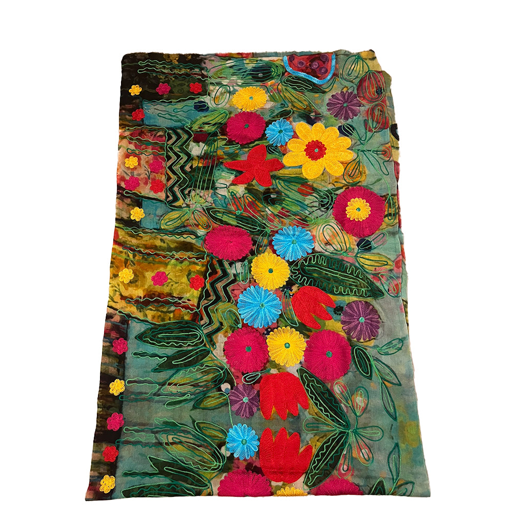 Cashmere Shawl with Silk Embroidery