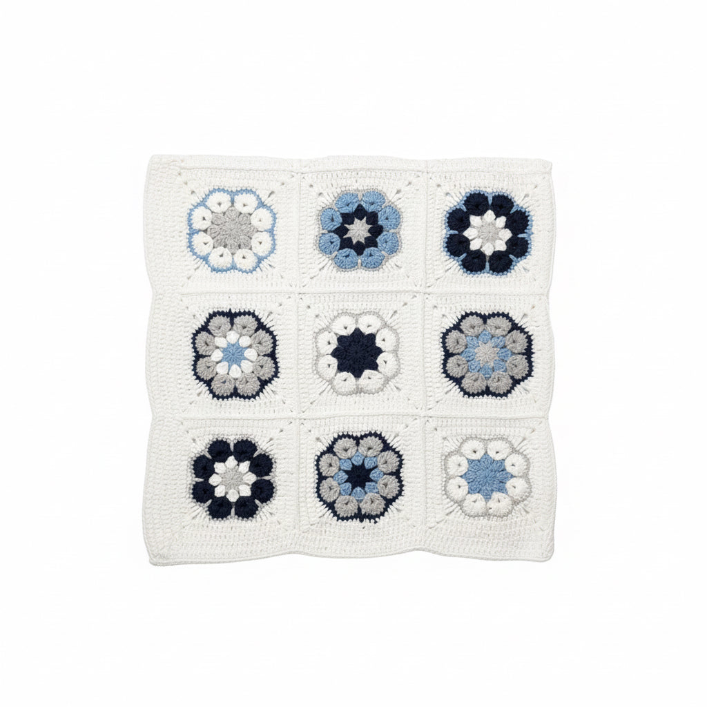 Handmade Baby Blanket | Soft Blue & Grey