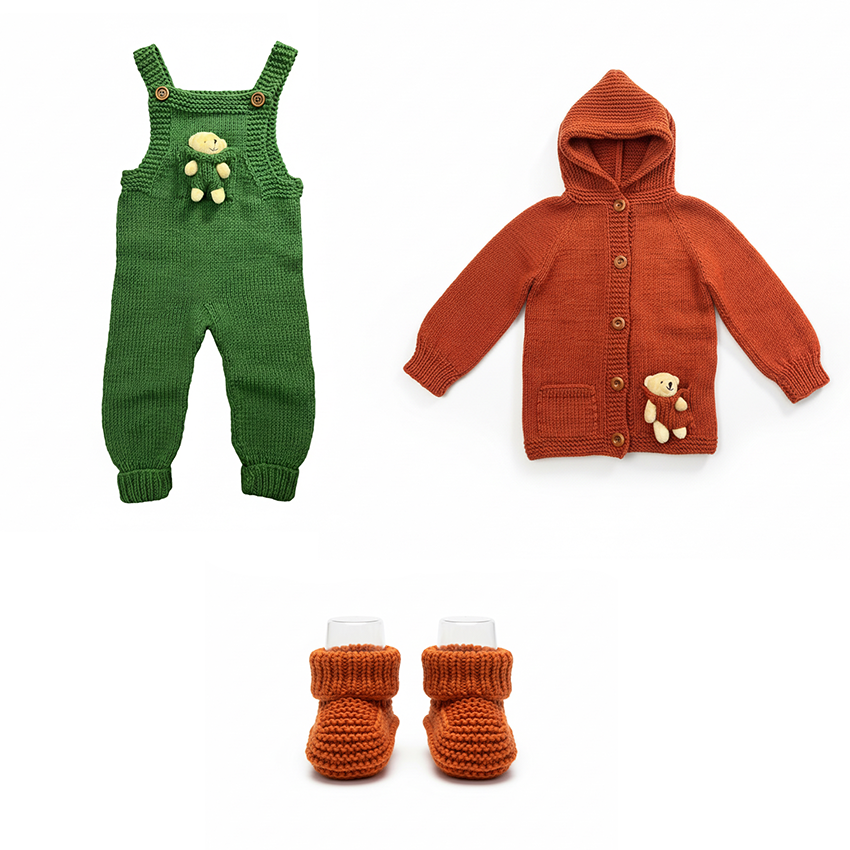 3-Piece Kids Set with Teddy Bear Pocket