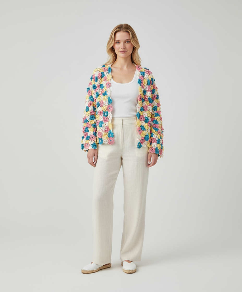 Handmade Crochet Floral Cardigan