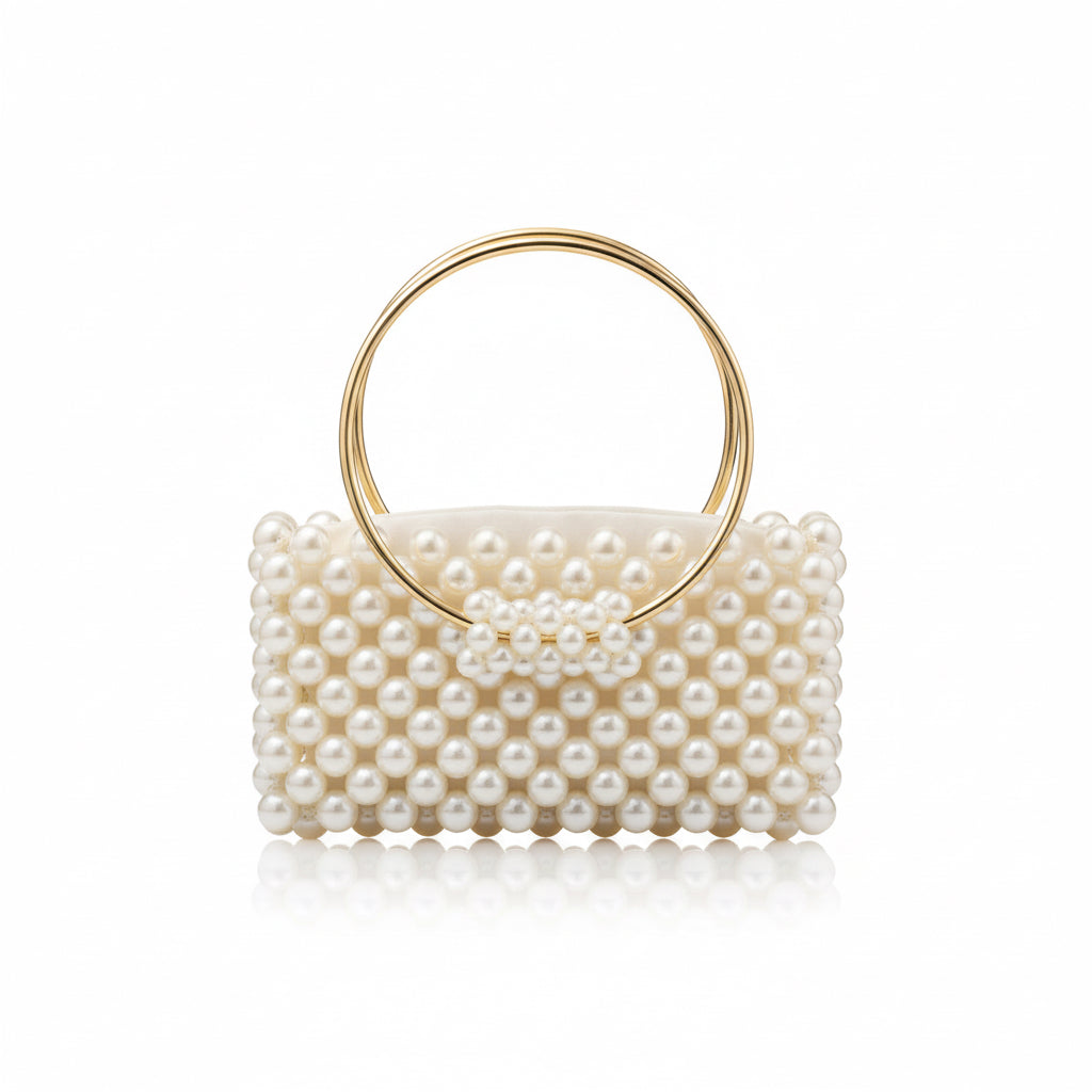 Elegant Glow – Handmade Pearl Mini Bag