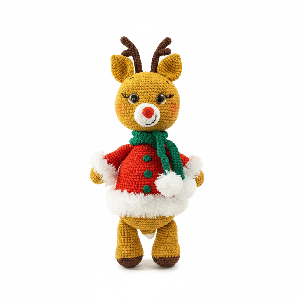 Handmade Crochet Reindeer Toy
