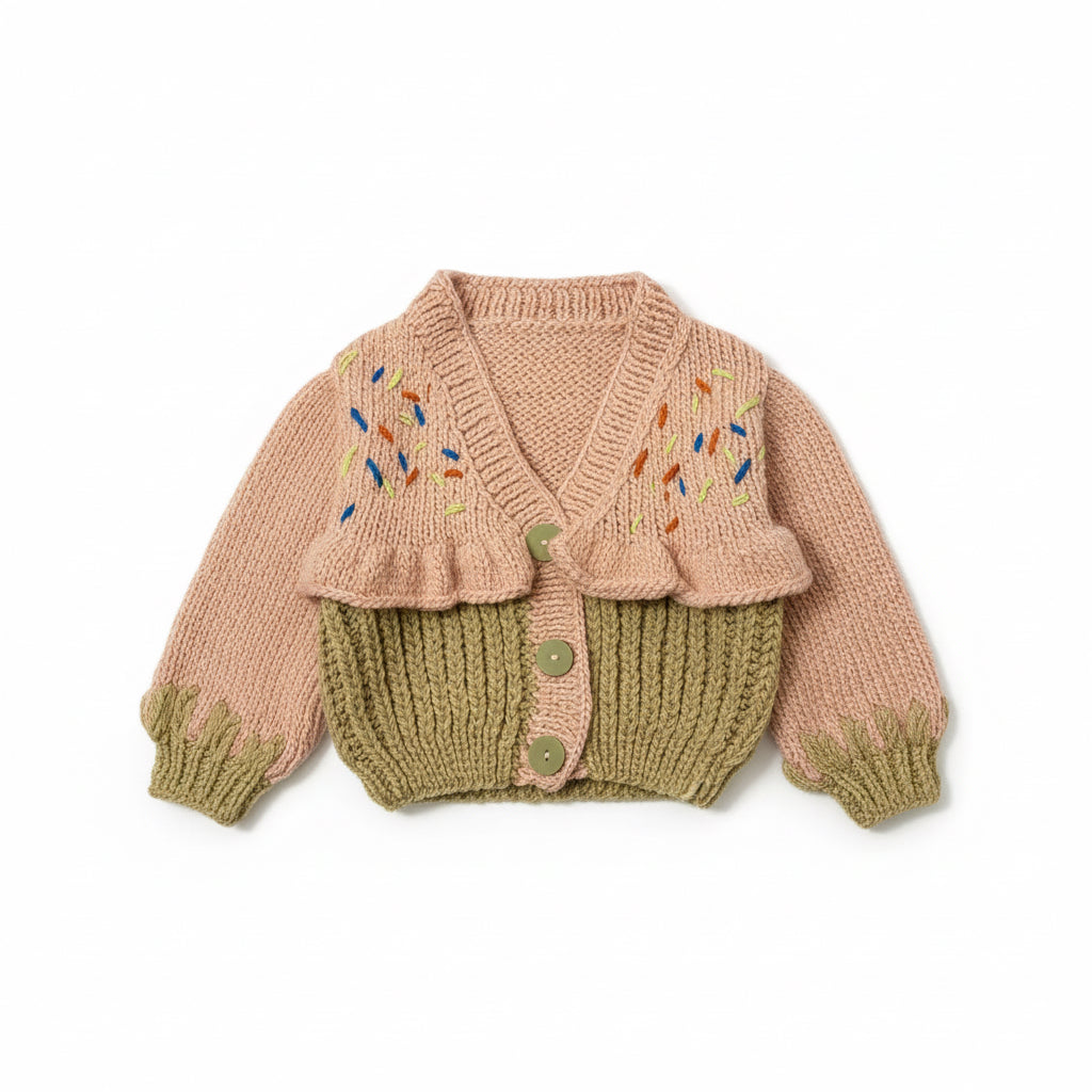 Handmade Cupcake Crochet Baby Set – 18 Months | Cardigan and Skirt